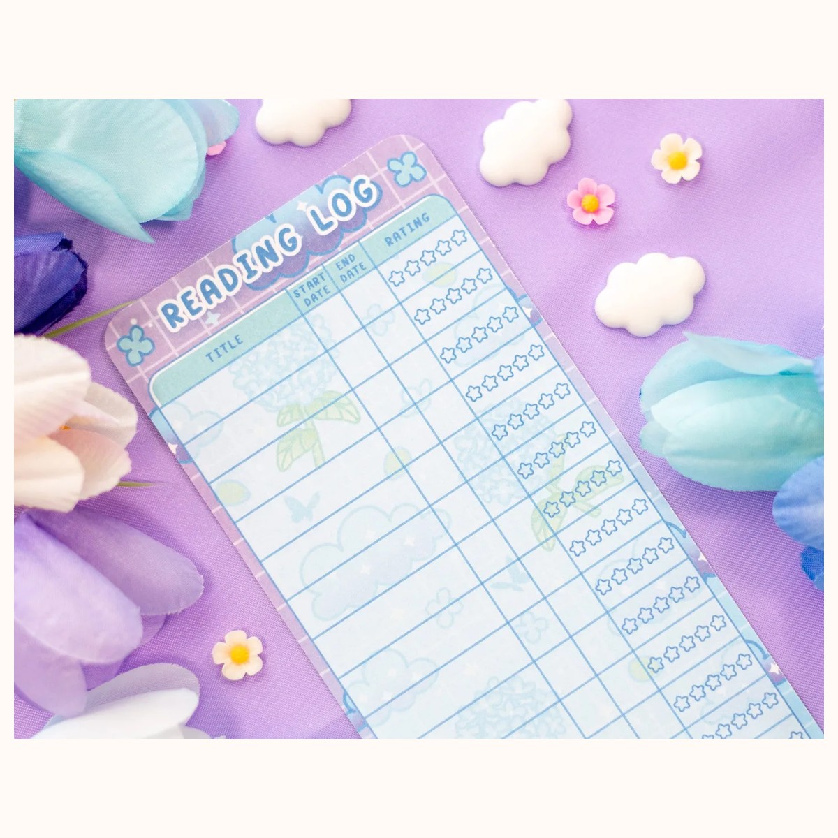 Hydrangea Dreams Reading Log Bookmark view 6