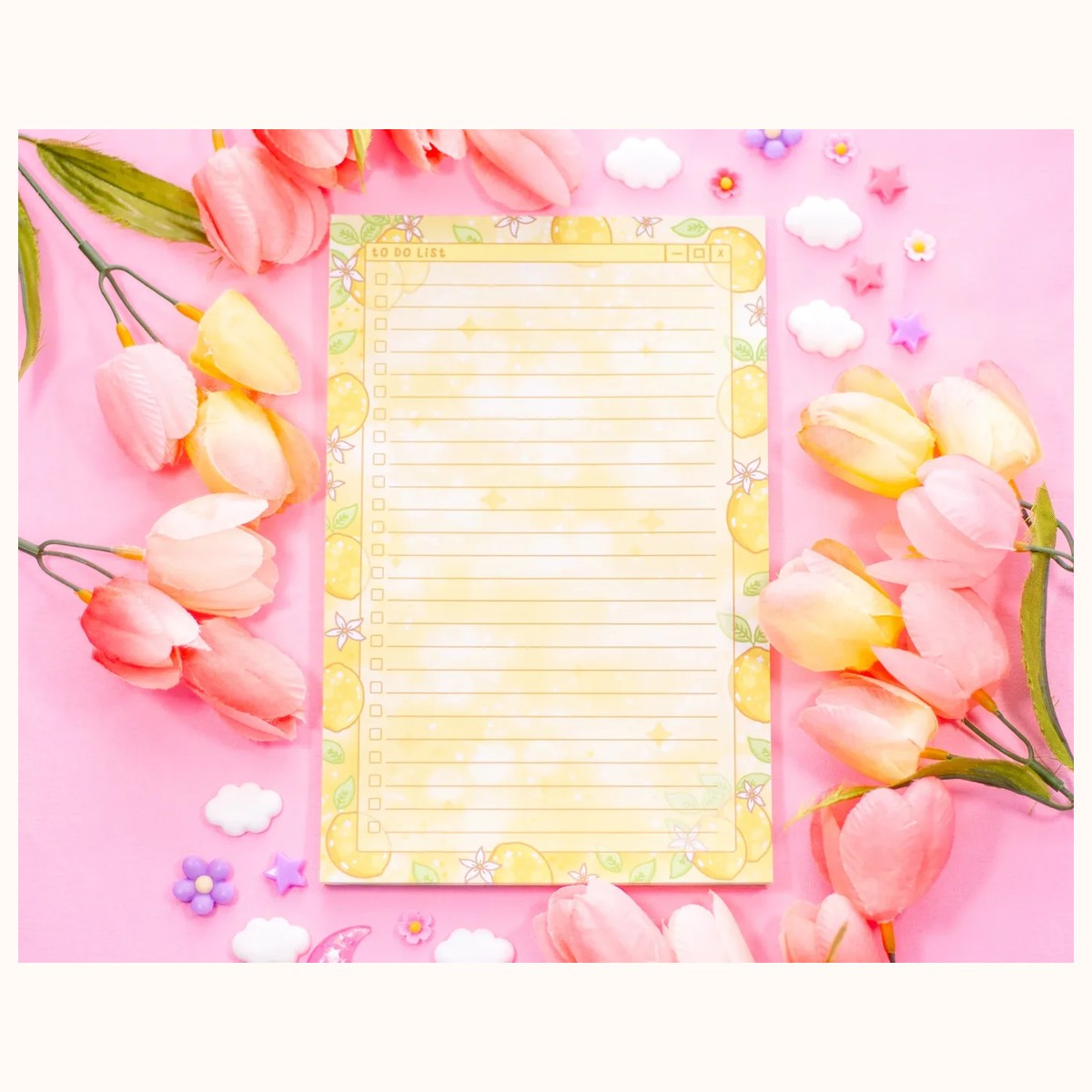 Lemons to Do List Planner Pad | Dreamy Cute Kawaii Art Aesthetic Stationery Note Pad, notepads from Farouk Book Store