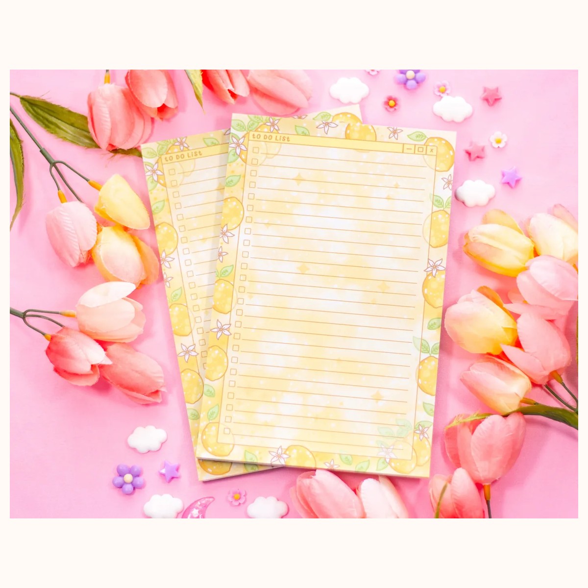 Lemons to Do List Planner Pad | Dreamy Cute Kawaii Art Aesthetic Stationery Note Pad view 3