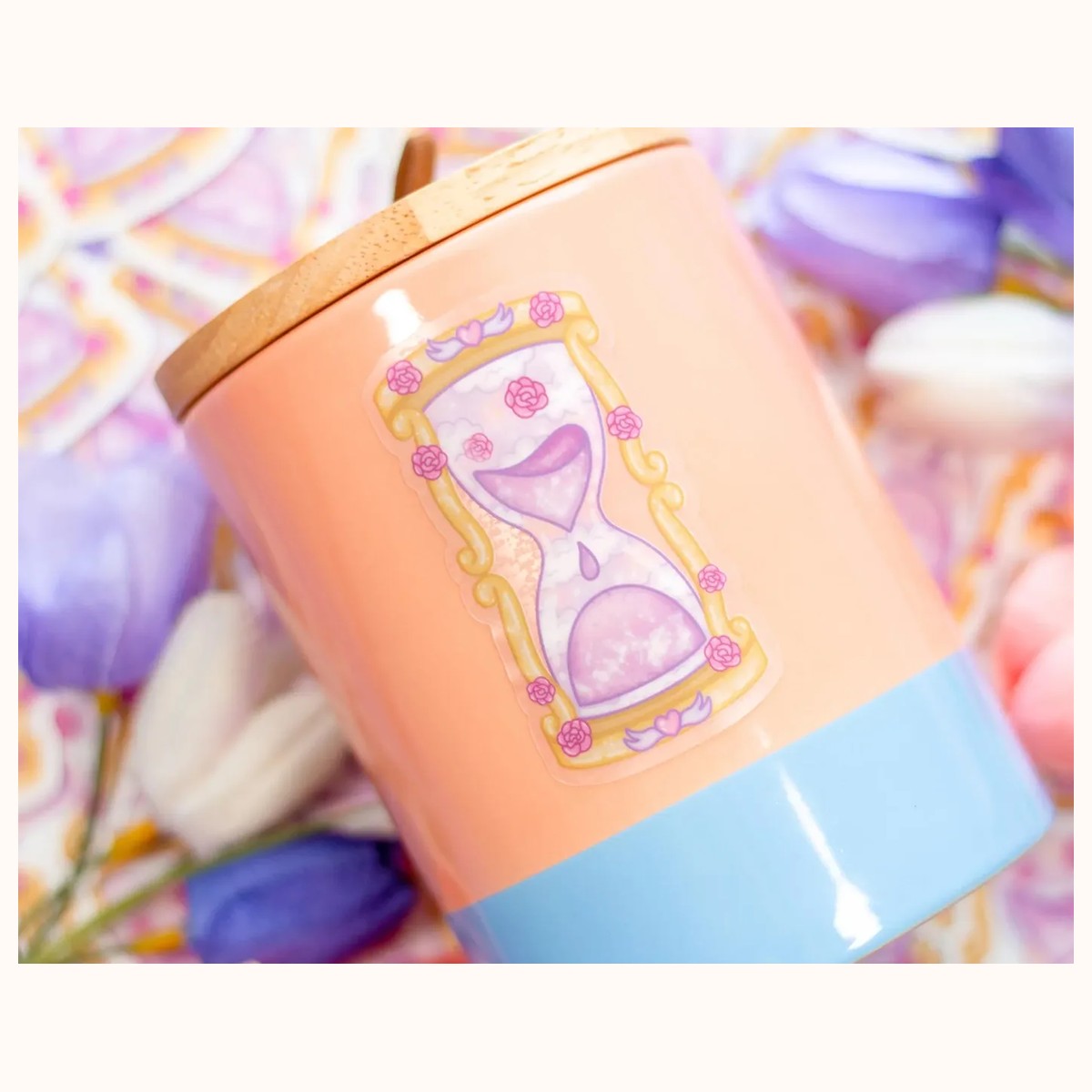 Hourglass CLEAR Sticker | Cute Aesthetic Waterproof Durable Laptop Sticker view 2