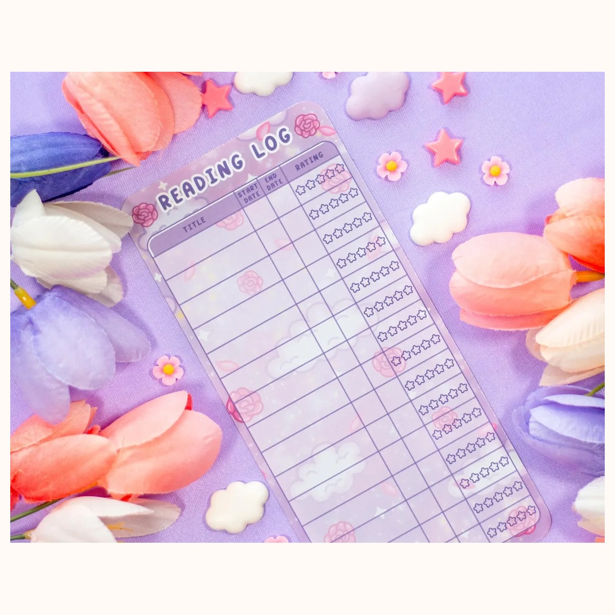 Pastel Academia Reading Log Bookmark view 6