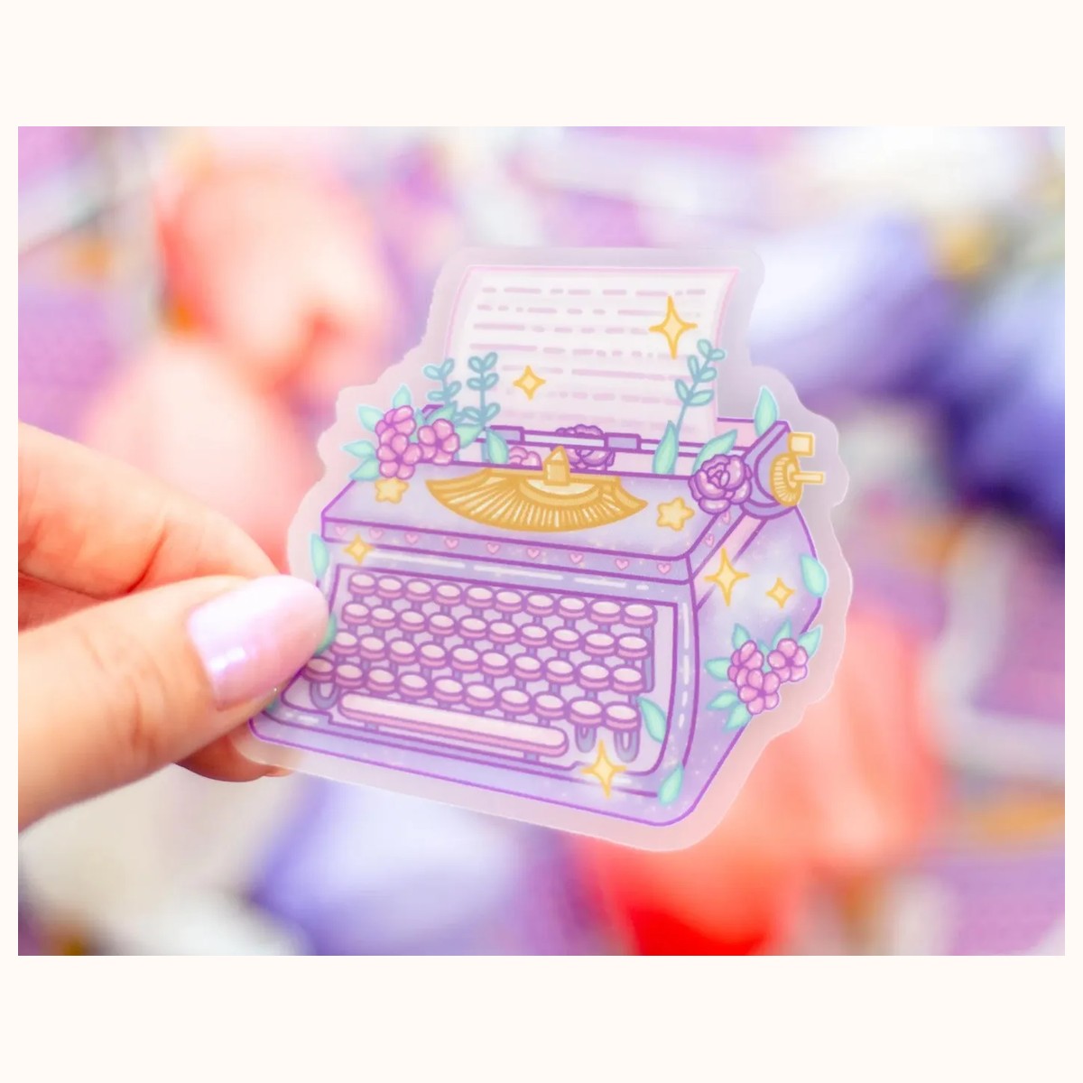 Typewriter CLEAR Sticker | Cute Aesthetic Waterproof Durable Laptop Sticker, stickers from Farouk Book Store
