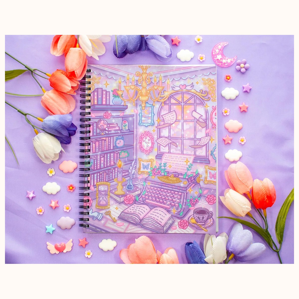 Pastel Academia Spiral Lined Notebook (7x9") by Farouk Book Store