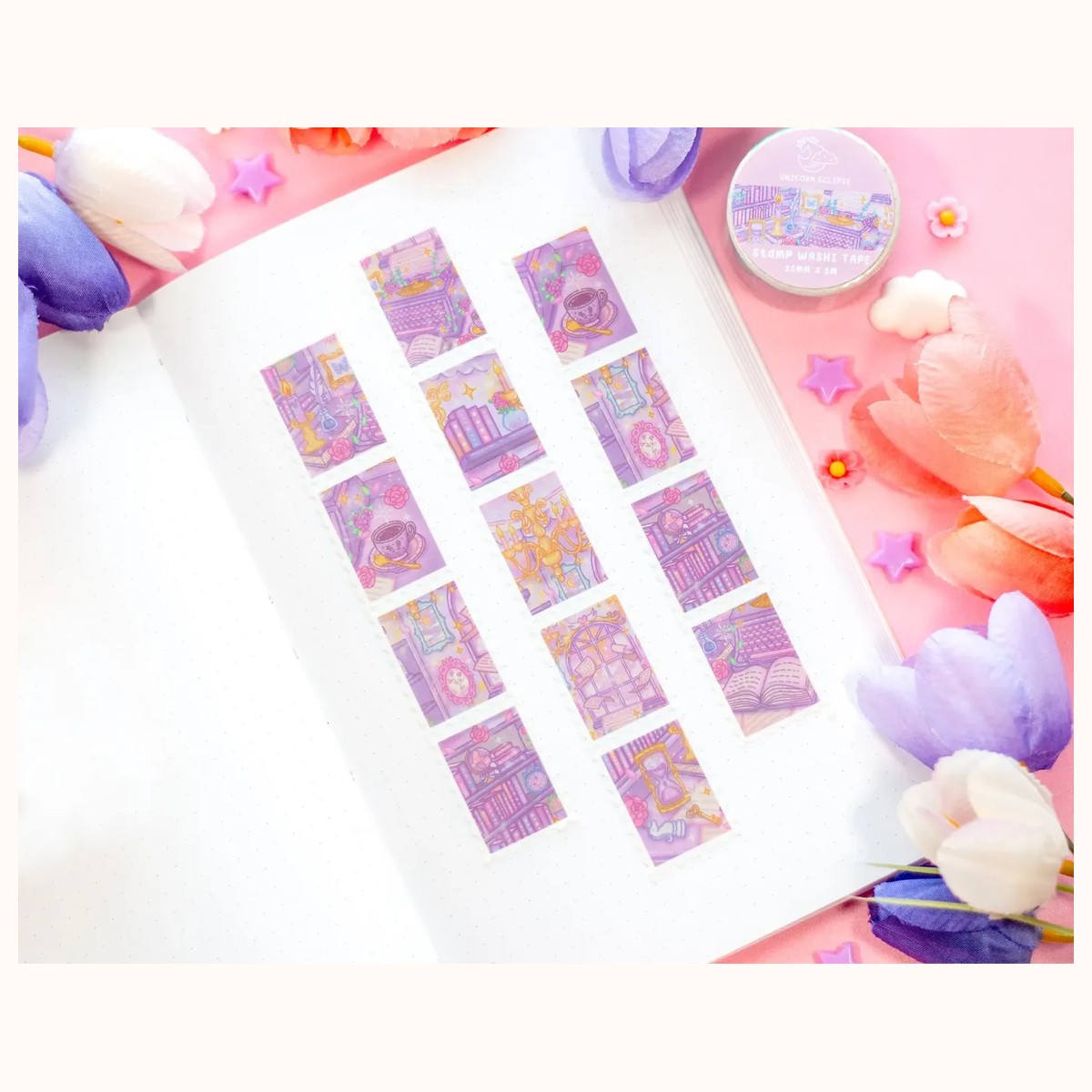 Pastel Academia Washi Tape | Aesthetic Kawaii Cute Stationery by Farouk Book Store