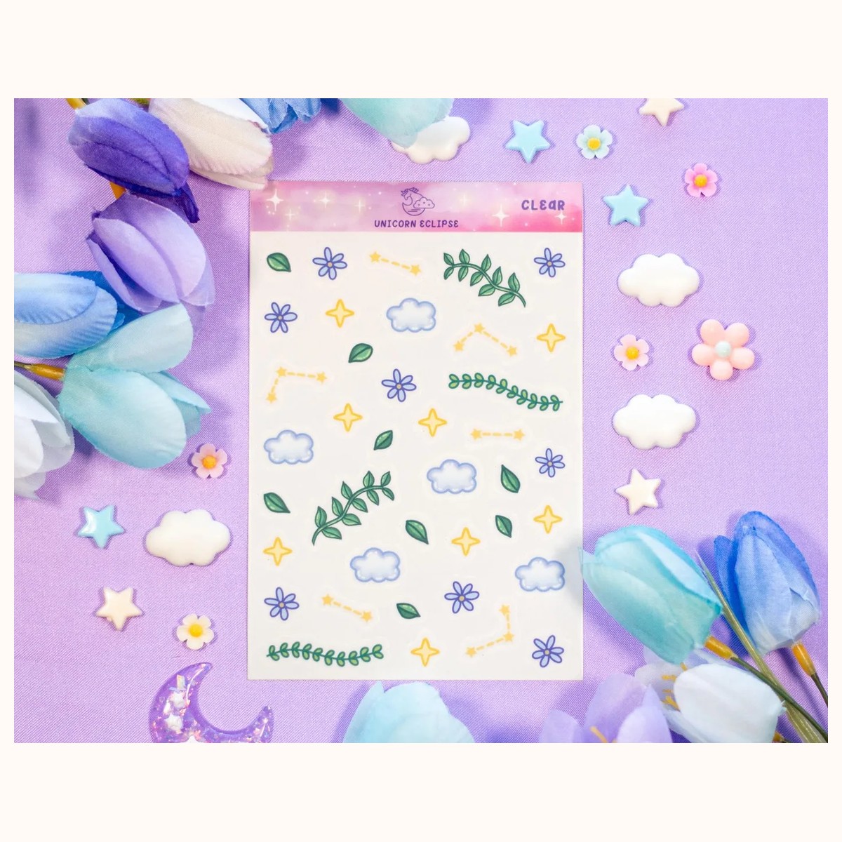 Botanical Bliss Deco CLEAR Sticker Sheet | Planner Stickers, Decorative Stickers, stickers from Farouk Book Store