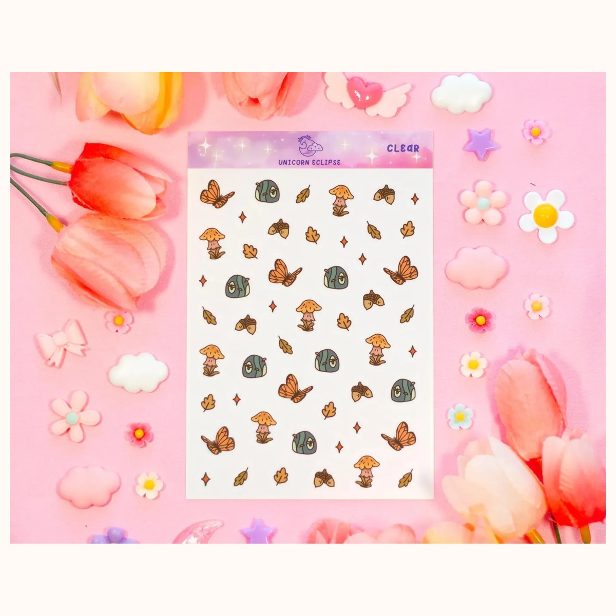 Forest Finds Deco CLEAR Sticker Sheet | Planner Stickers, Decorative Stickers, stickers from Farouk Book Store