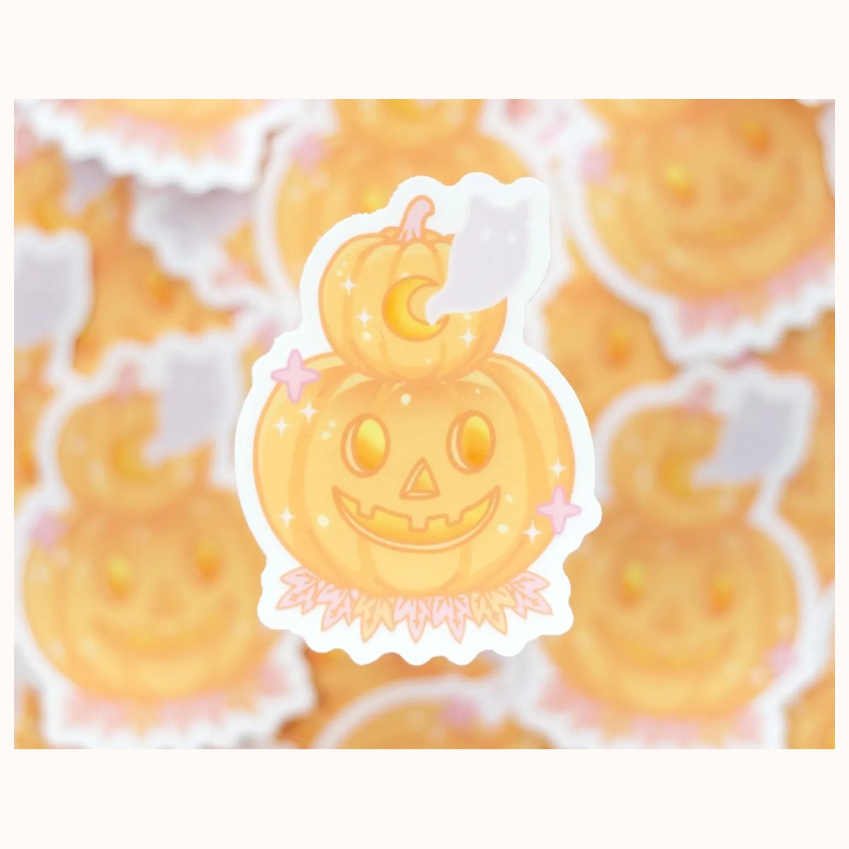 Jack-o-lantern CLEAR Sticker | Cute Aesthetic Waterproof Durable Laptop Sticker, stickers from Farouk Book Store