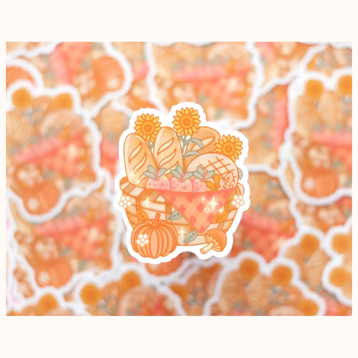Bread Basket Vinyl Waterproof Sticker | Cute Kawaii Laptop Decal view 2