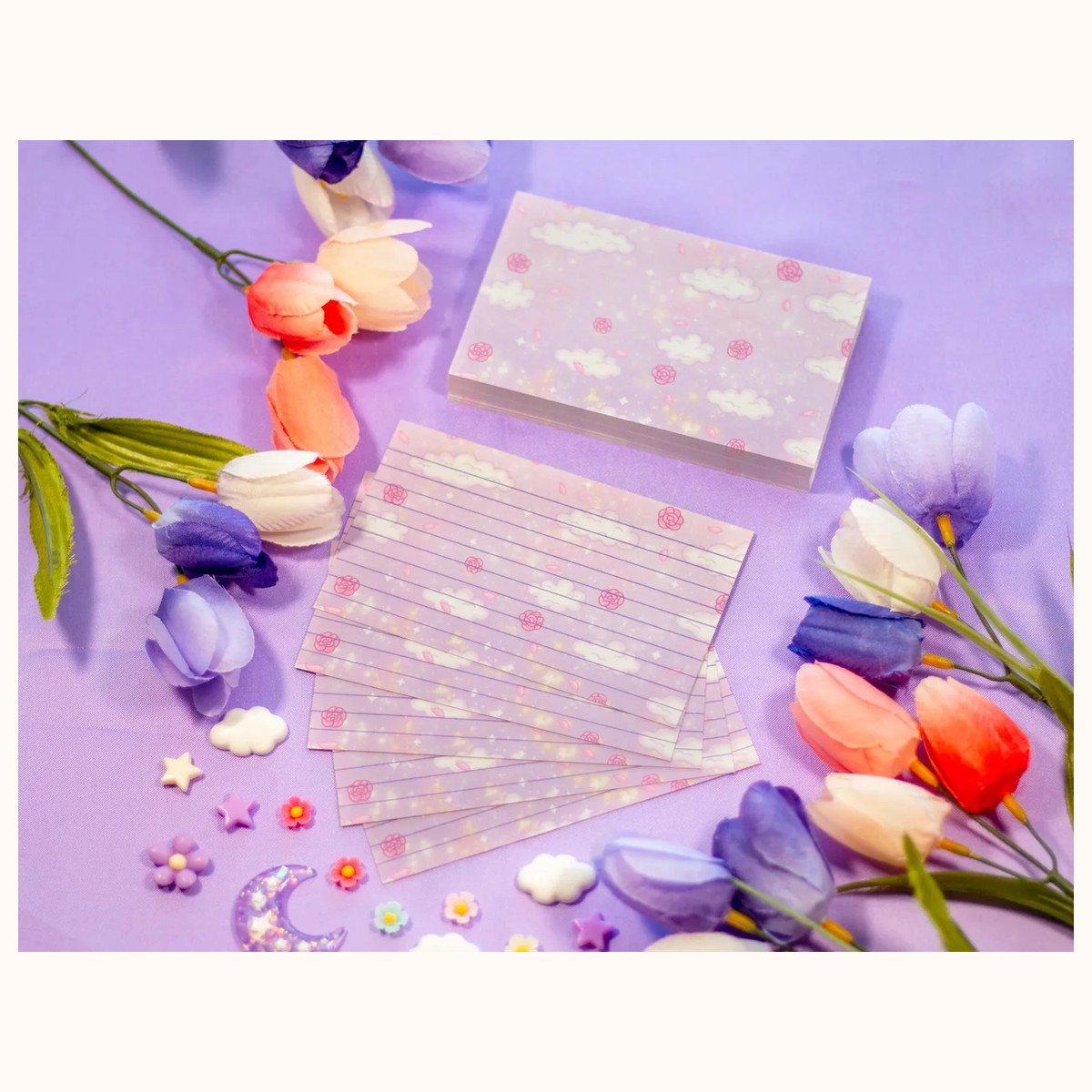 Pastel Academia Note Cards | Kawaii Aesthetic Stationery Index Note Cards view 2