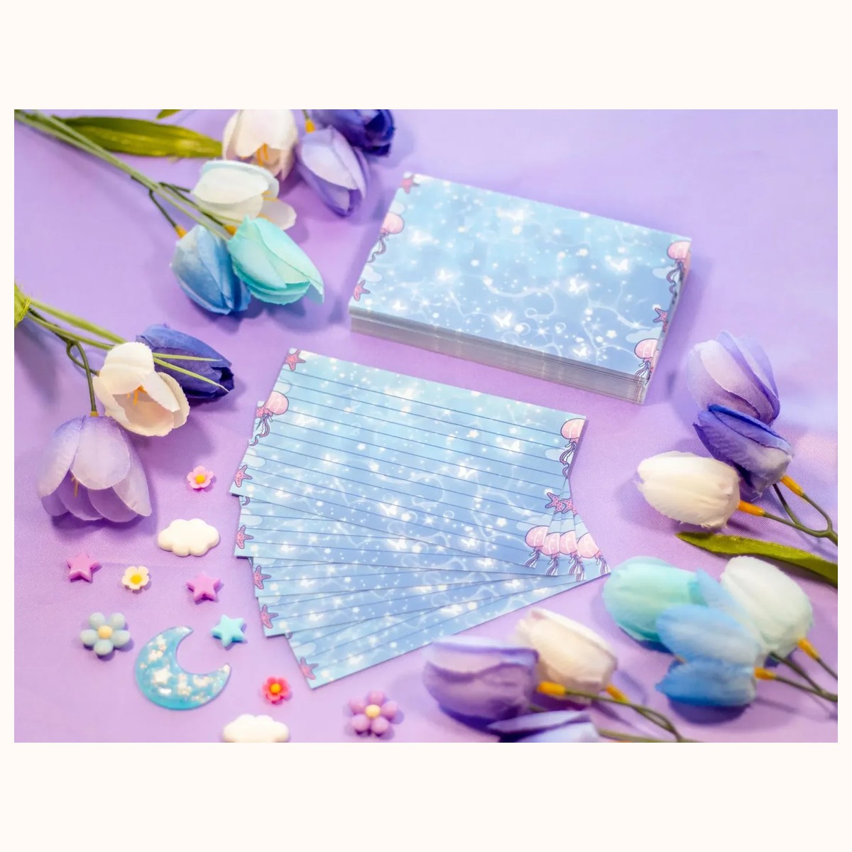 Reading Room Note Cards | Kawaii Aesthetic Stationery Index Note Cards view 2