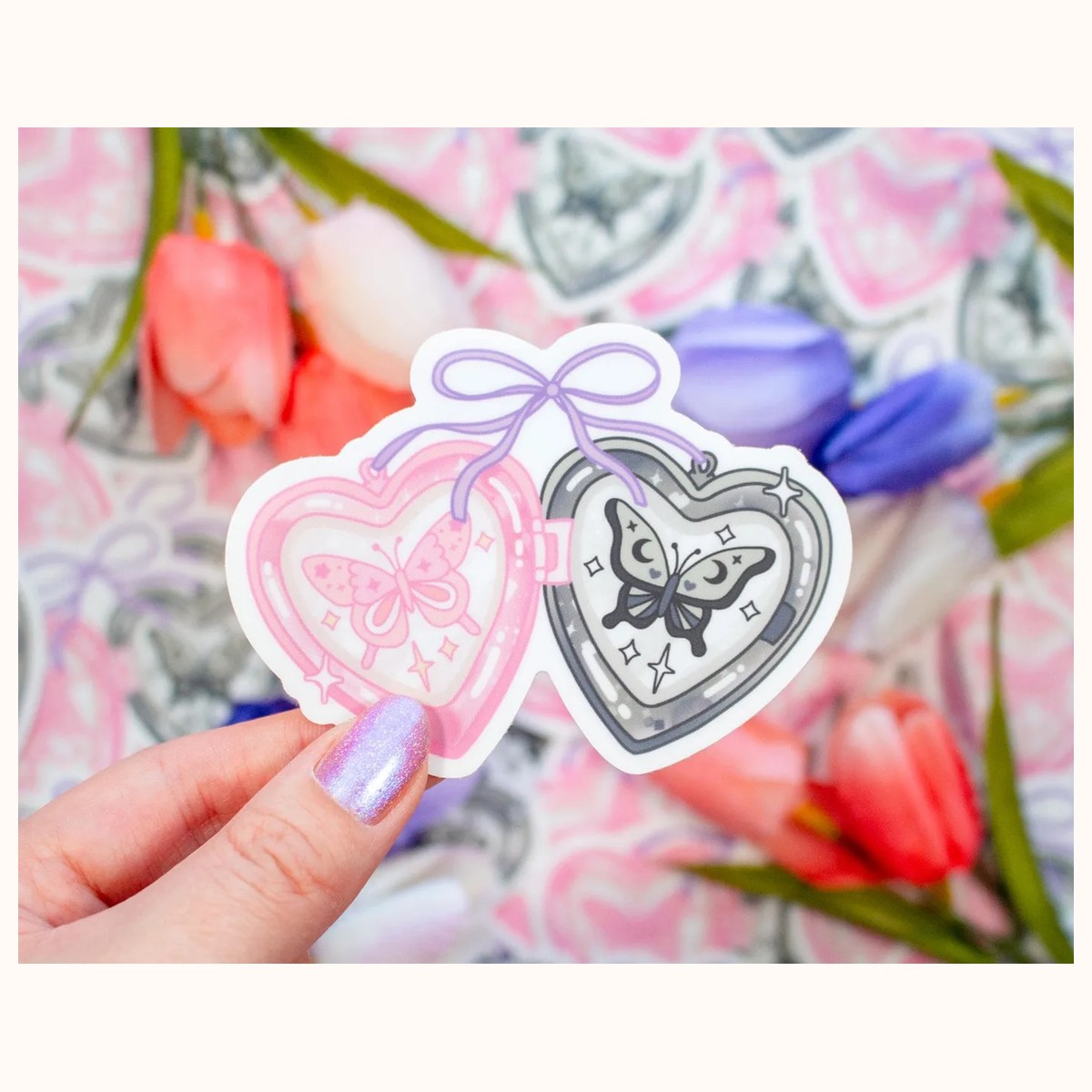 Heart Locket Cute Aesthetic Vinyl Sticker, stickers from Farouk Book Store