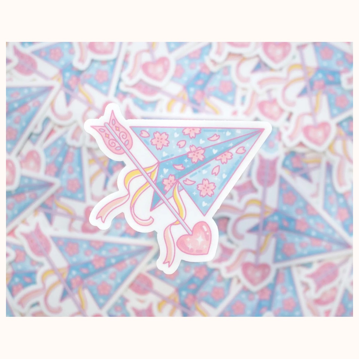 Paper Plane Cute Aesthetic Vinyl Sticker view 2