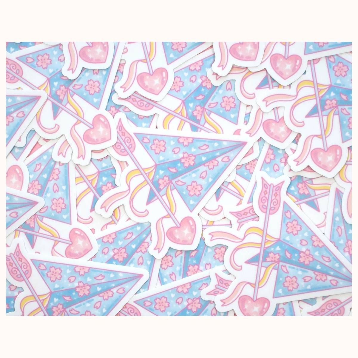 Paper Plane Cute Aesthetic Vinyl Sticker view 3