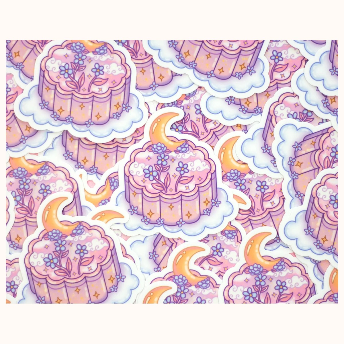 Mooncake Vinyl Waterproof Sticker view 3