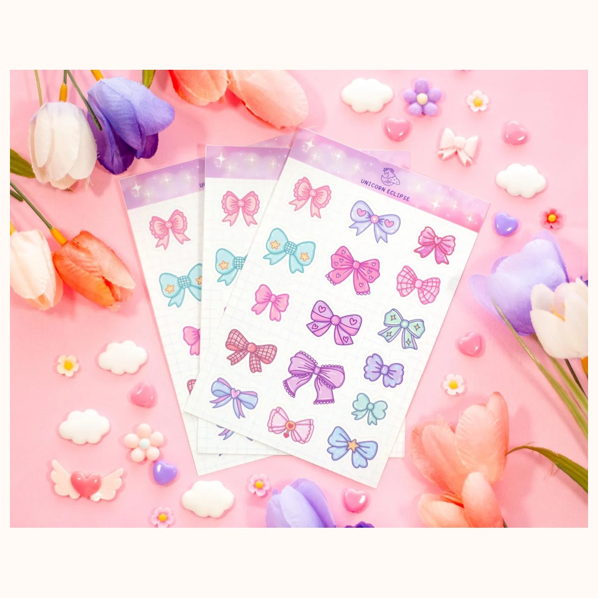 Bows Aesthetic Matte Sticker Sheet view 3