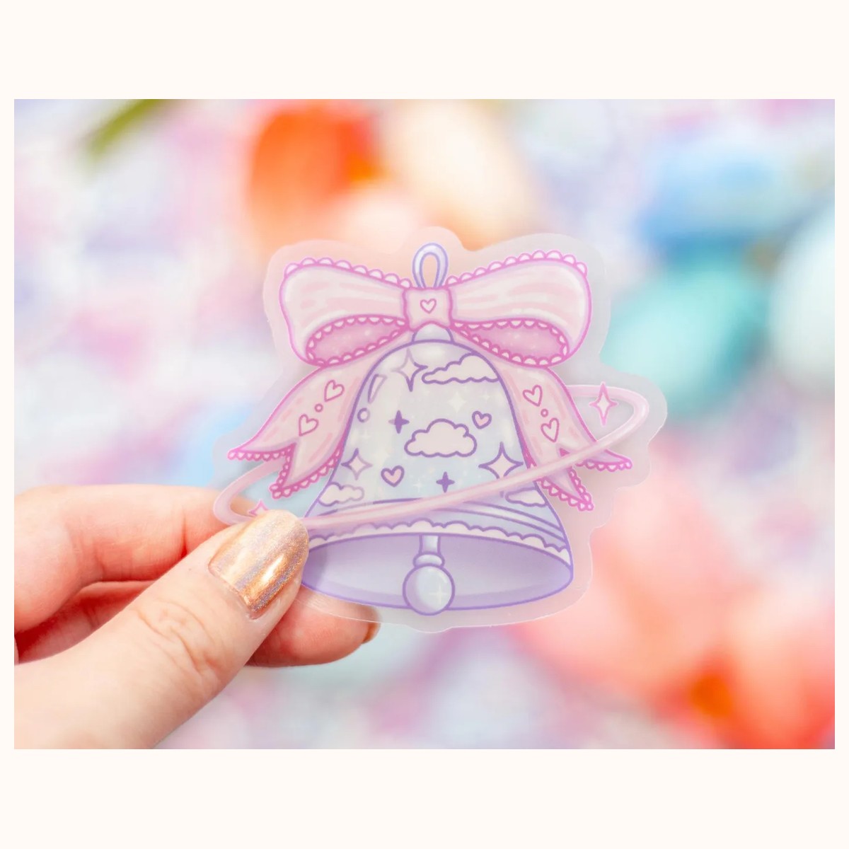 Coquette Bell CLEAR Sticker | Cute Aesthetic Waterproof Durable Laptop Sticker, stickers from Farouk Book Store
