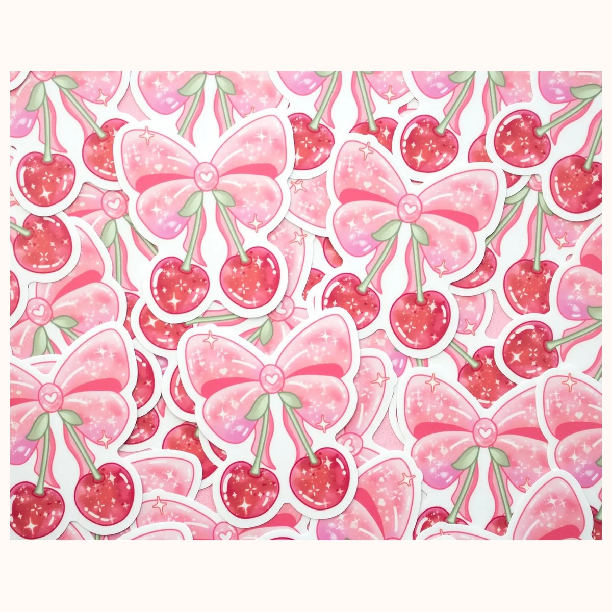 Cherries Cute Aesthetic Vinyl Sticker view 3