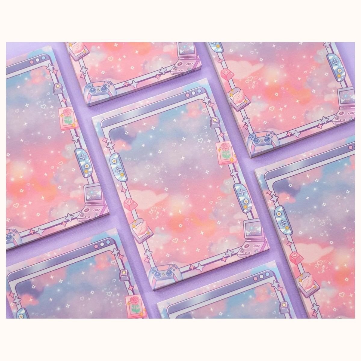 Game Time Notepad | Cute Dreamy Kawaii Aesthetic Stationery Memo Pad view 3