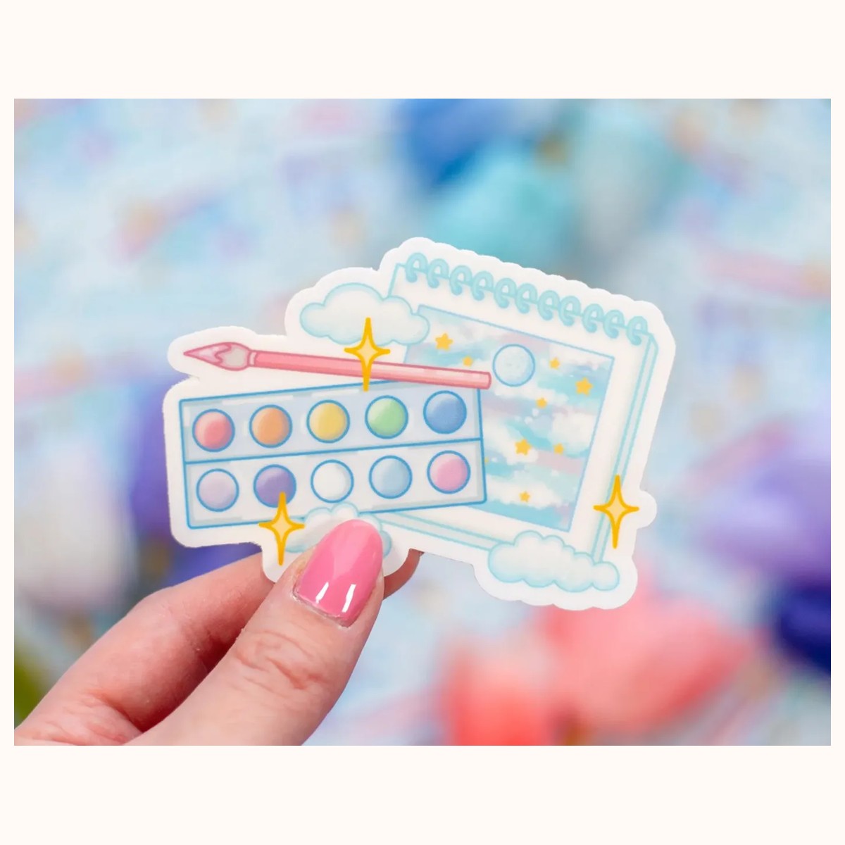 Art Sketchbook Cute Aesthetic Vinyl Sticker, stickers from Farouk Book Store