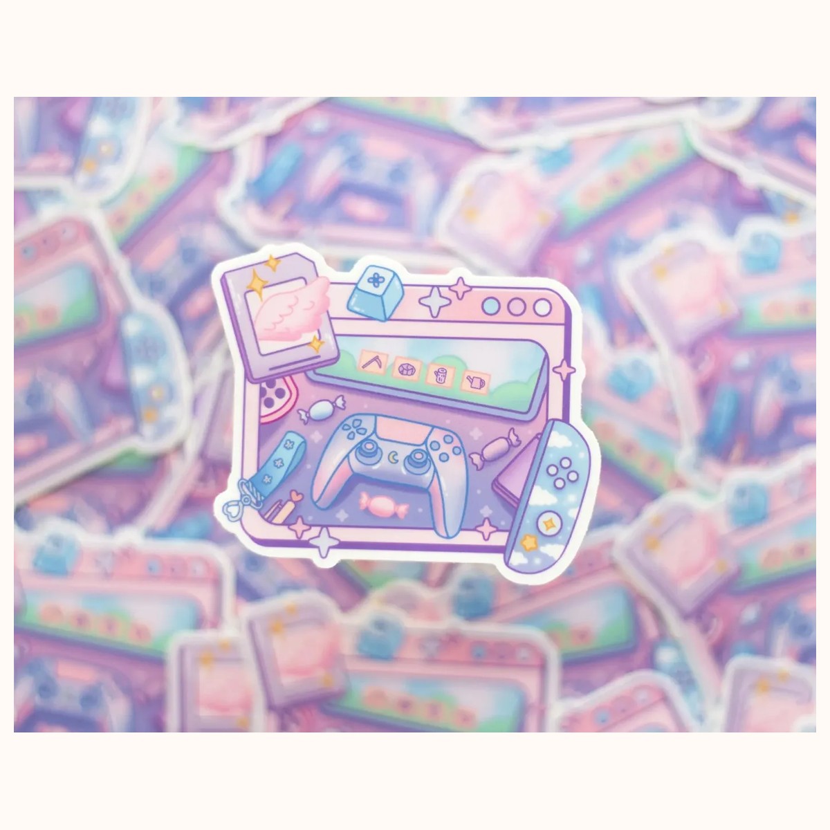 Controller Cute Aesthetic Vinyl Sticker view 3