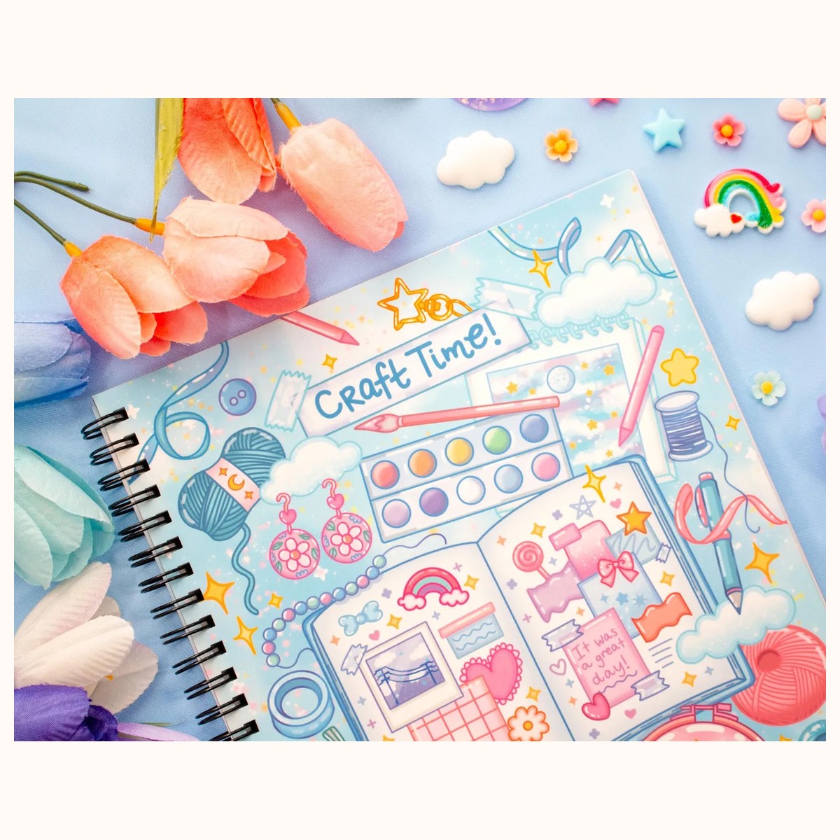 Craft Time Spiral Lined Notebook (7x9") view 3