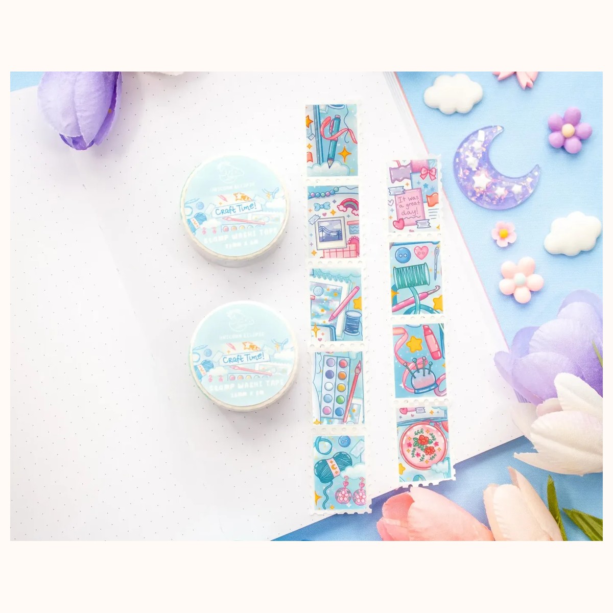 Craft Time Stamp Washi Tape | Aesthetic Kawaii Cute Stationery view 3