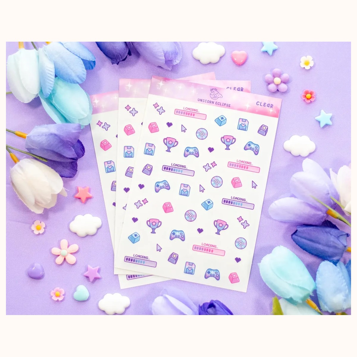 Game Time Deco CLEAR Sticker Sheet | Planner Stickers, Decorative Stickers view 3