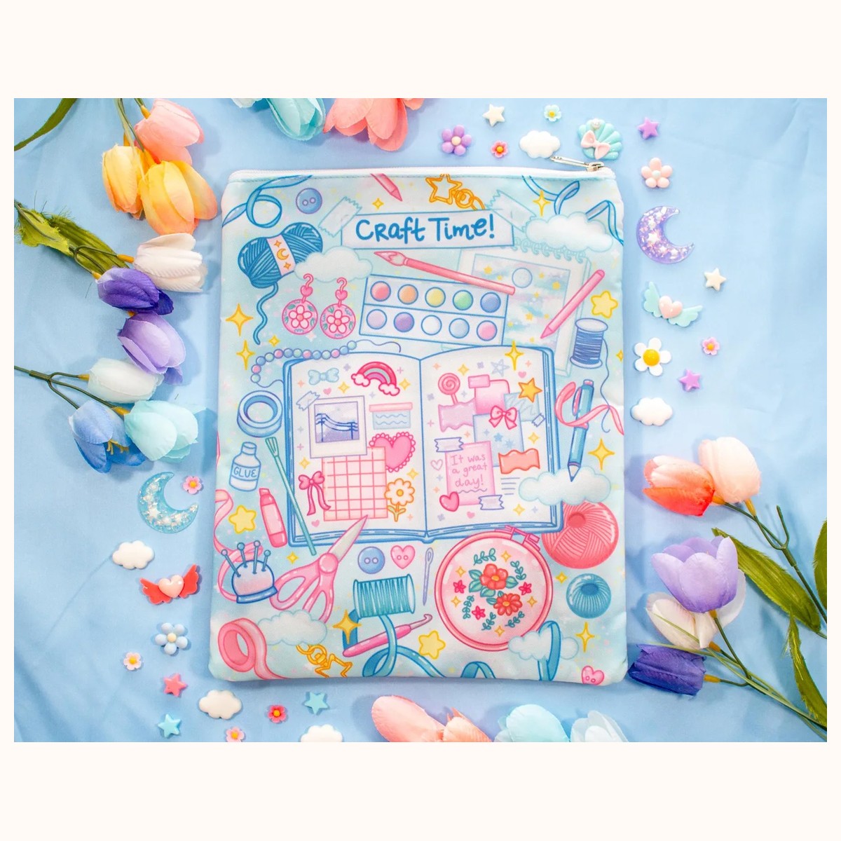Craft Time Book Sleeve With Zipper and Pocket view 4