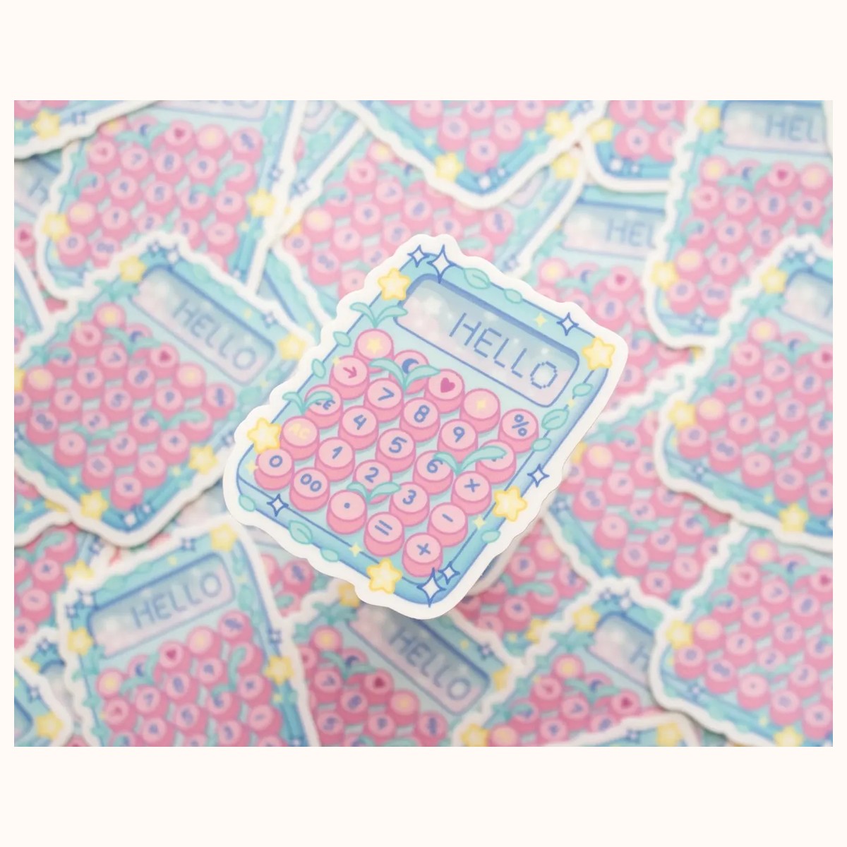 Calculator STEM Aesthetic Cute Vinyl Sticker view 2