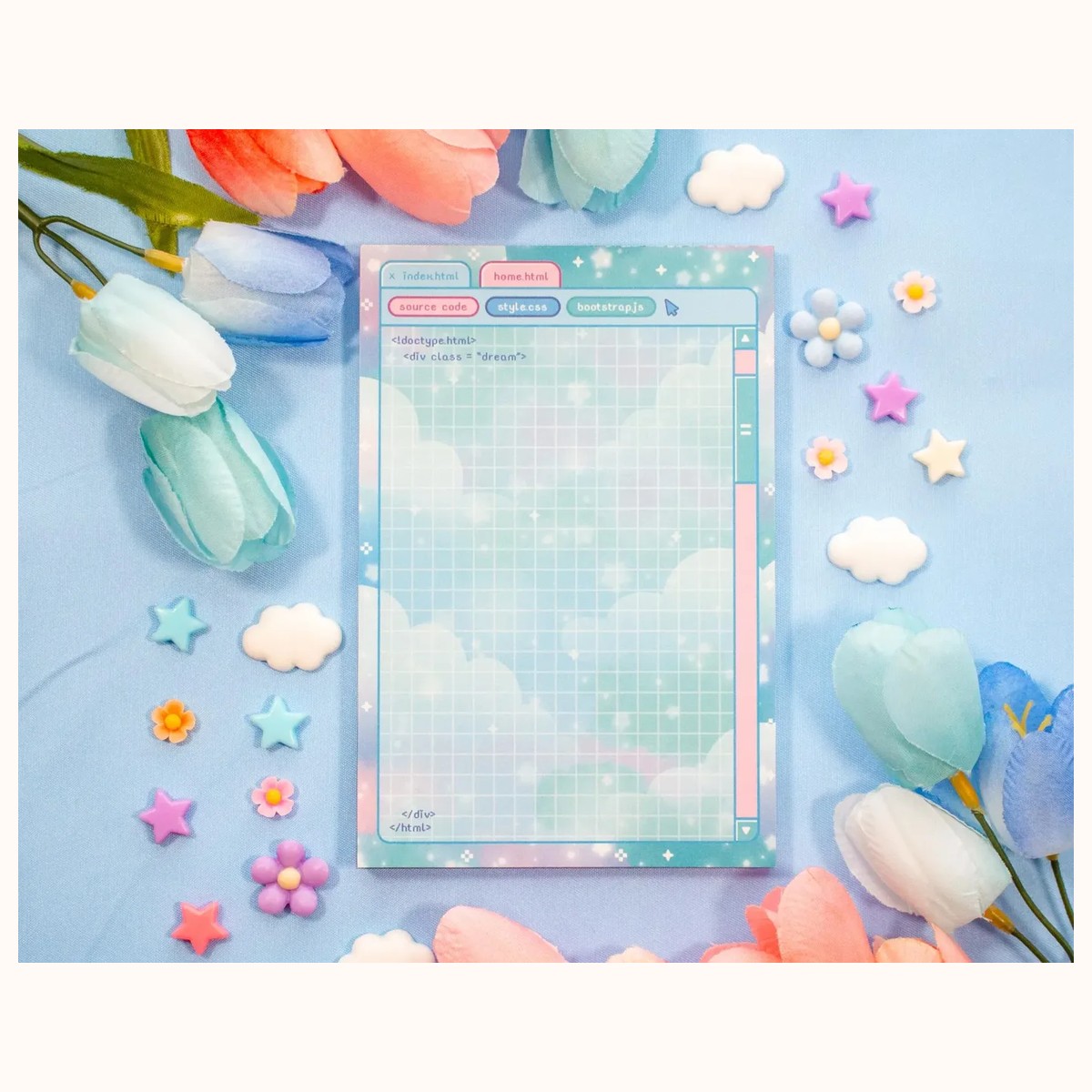 Soft Systems Coding STEM Aesthetic Dreamy Memo Notepad, notepads from Farouk Book Store