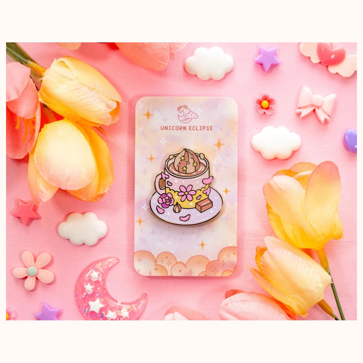 Cozy Coffee Enamel Pin by Farouk Book Store