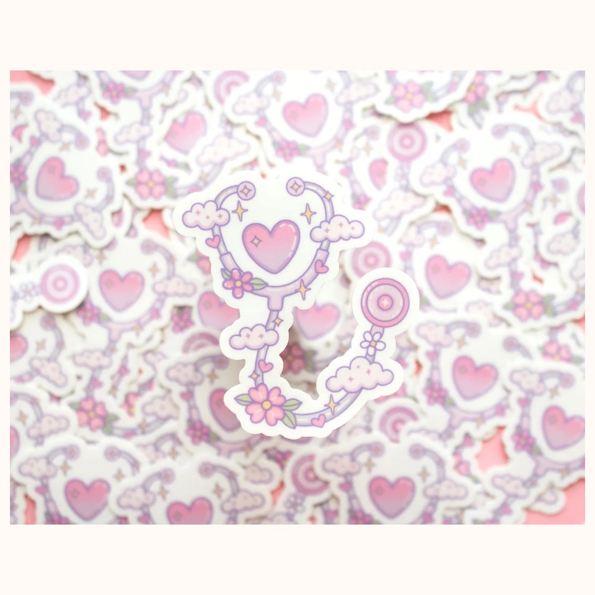 Stethoscope Aesthetic Cute Vinyl Sticker view 2