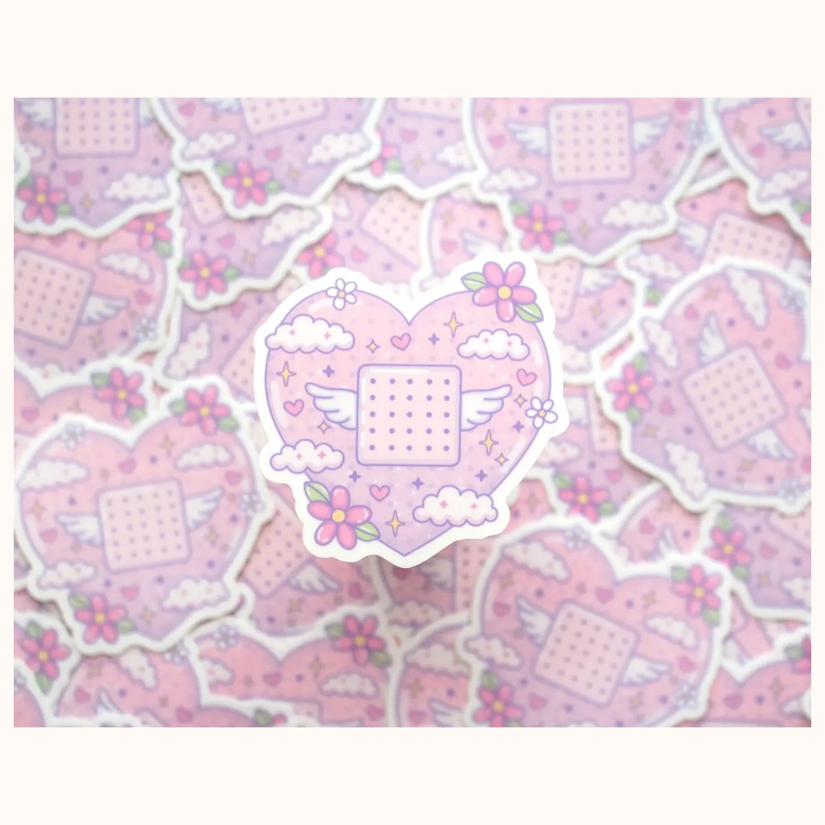 Bandage Heart Aesthetic Cute Vinyl Sticker view 2