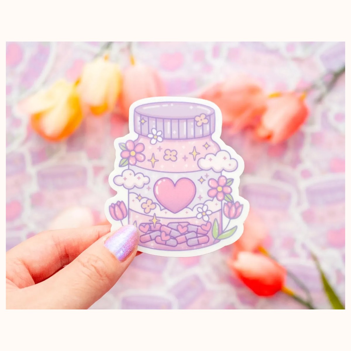 Pill Bottle Aesthetic Cute Vinyl Sticker, stickers from Farouk Book Store