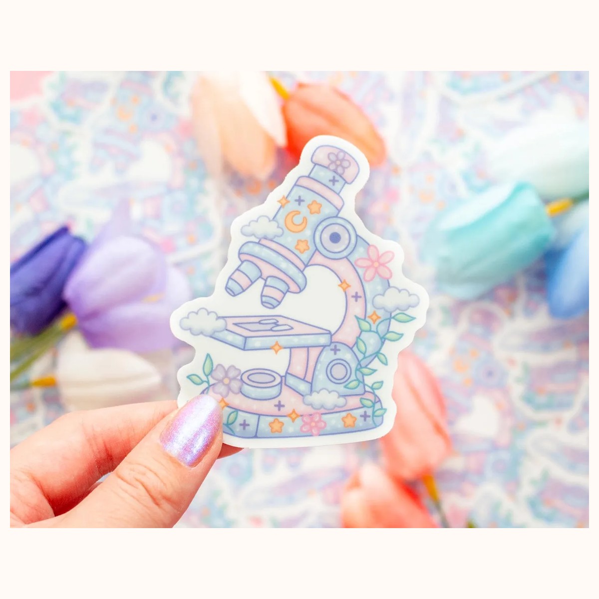 Microscope Aesthetic Cute Vinyl Sticker, stickers from Farouk Book Store