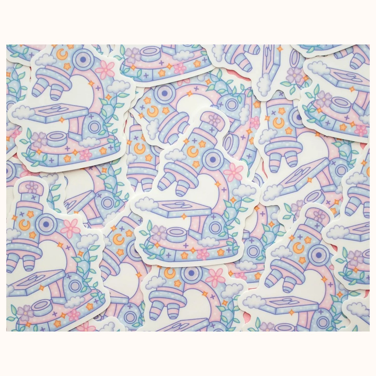 Microscope Aesthetic Cute Vinyl Sticker view 3