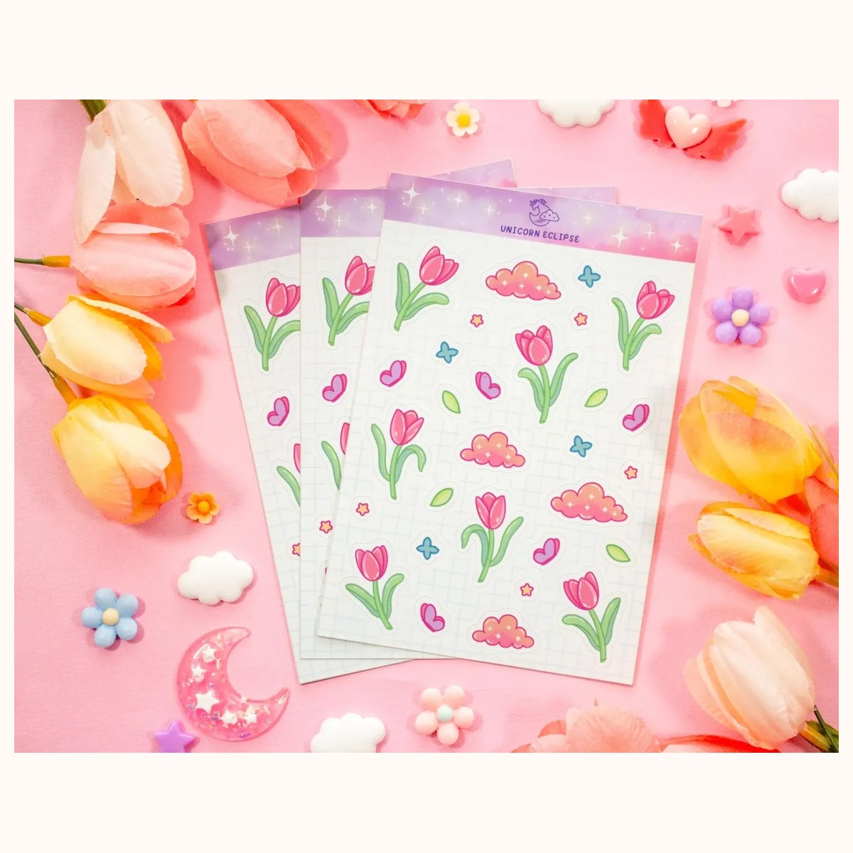 Tulip Dreams Cute Planner Sticker Sheet view 3