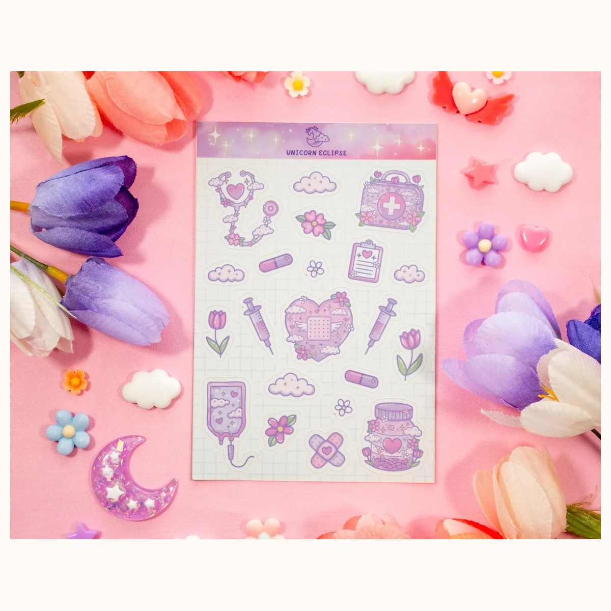 Healing Hearts STEM Cute Planner Sticker Sheet, stickers from Farouk Book Store