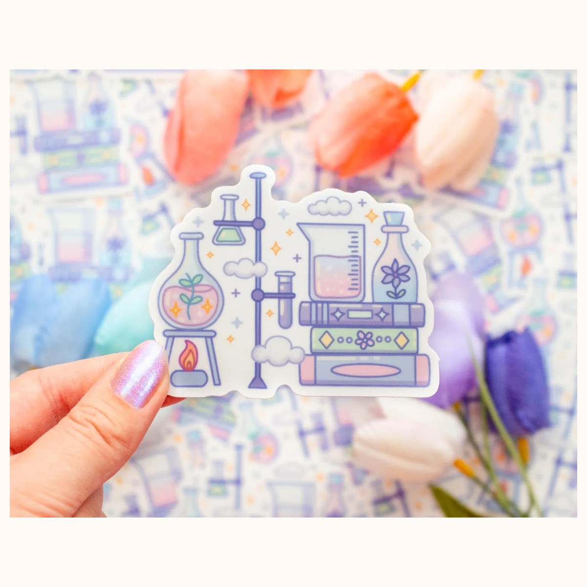 Science Experiment Aesthetic Cute Vinyl Sticker, stickers from Farouk Book Store