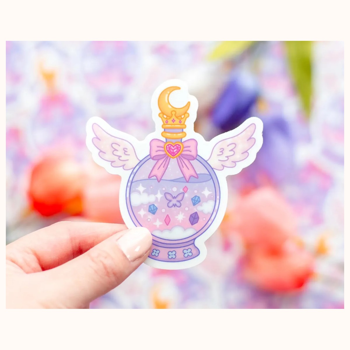 Perfume Bottle Aesthetic Vinyl Sticker, stickers from Farouk Book Store