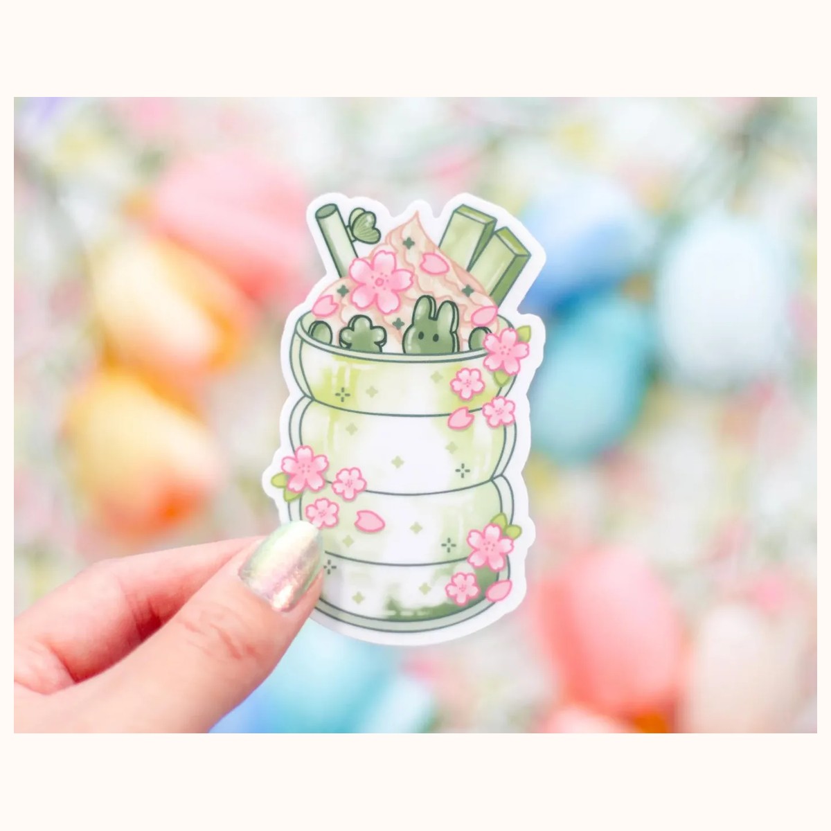 Iced Matcha Cute Vinyl Waterproof Sticker | Kawaii Aesthetic, stickers from Farouk Book Store