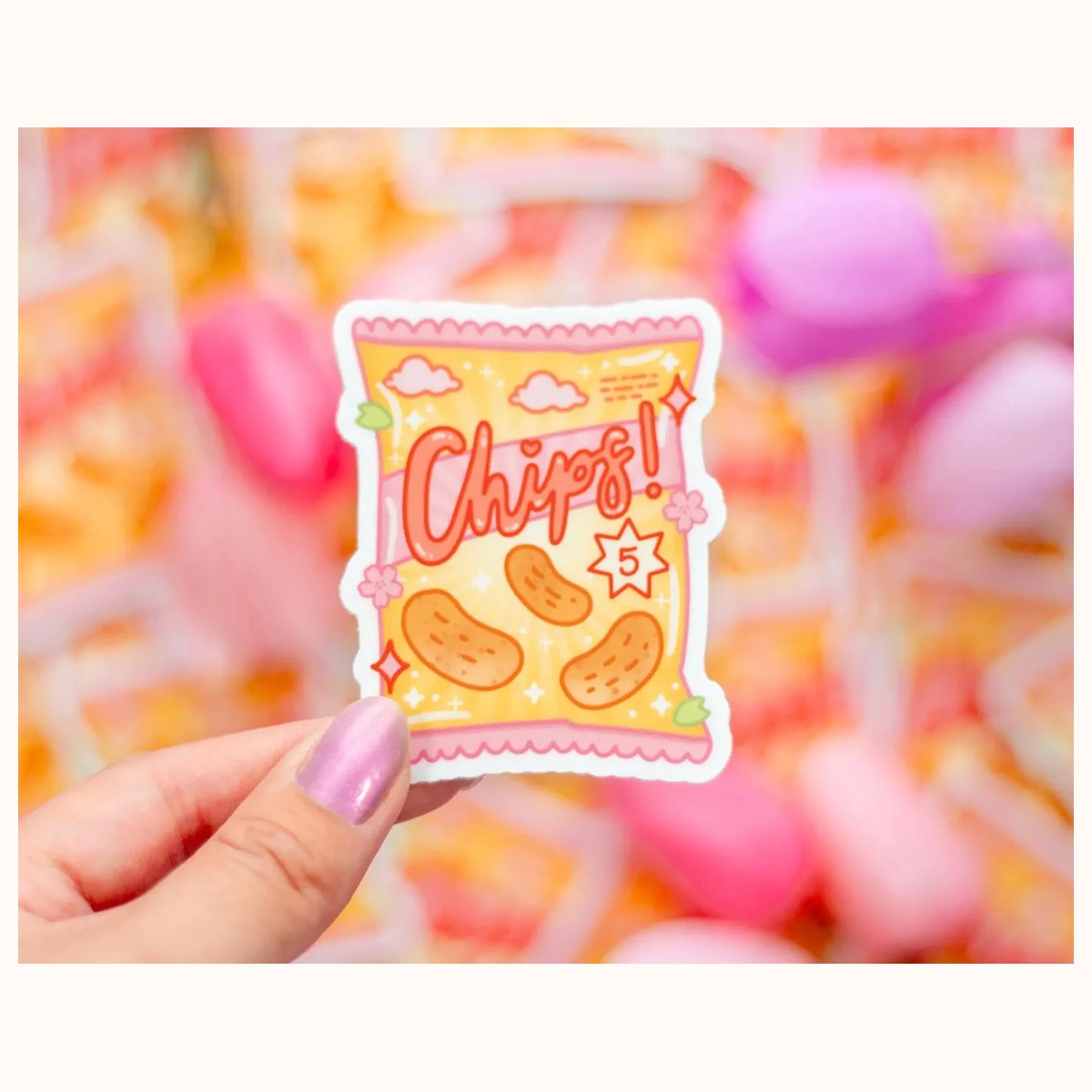 Chips Sticker | Cute Aesthetic Waterproof Durable Laptop Sticker, stickers from Farouk Book Store