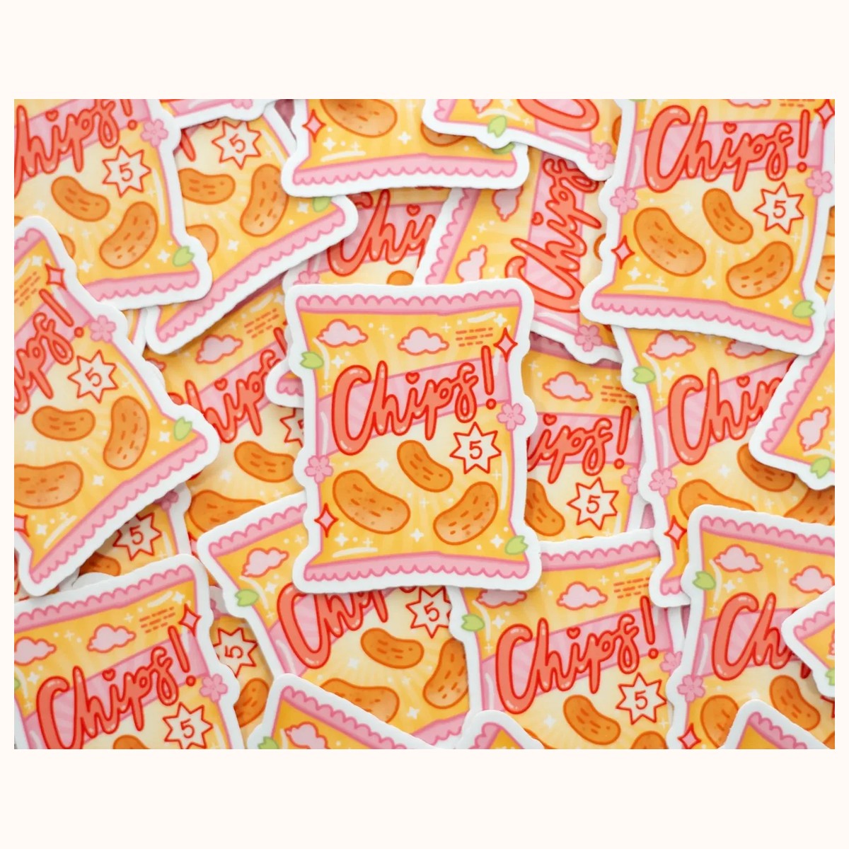 Chips Sticker | Cute Aesthetic Waterproof Durable Laptop Sticker view 2