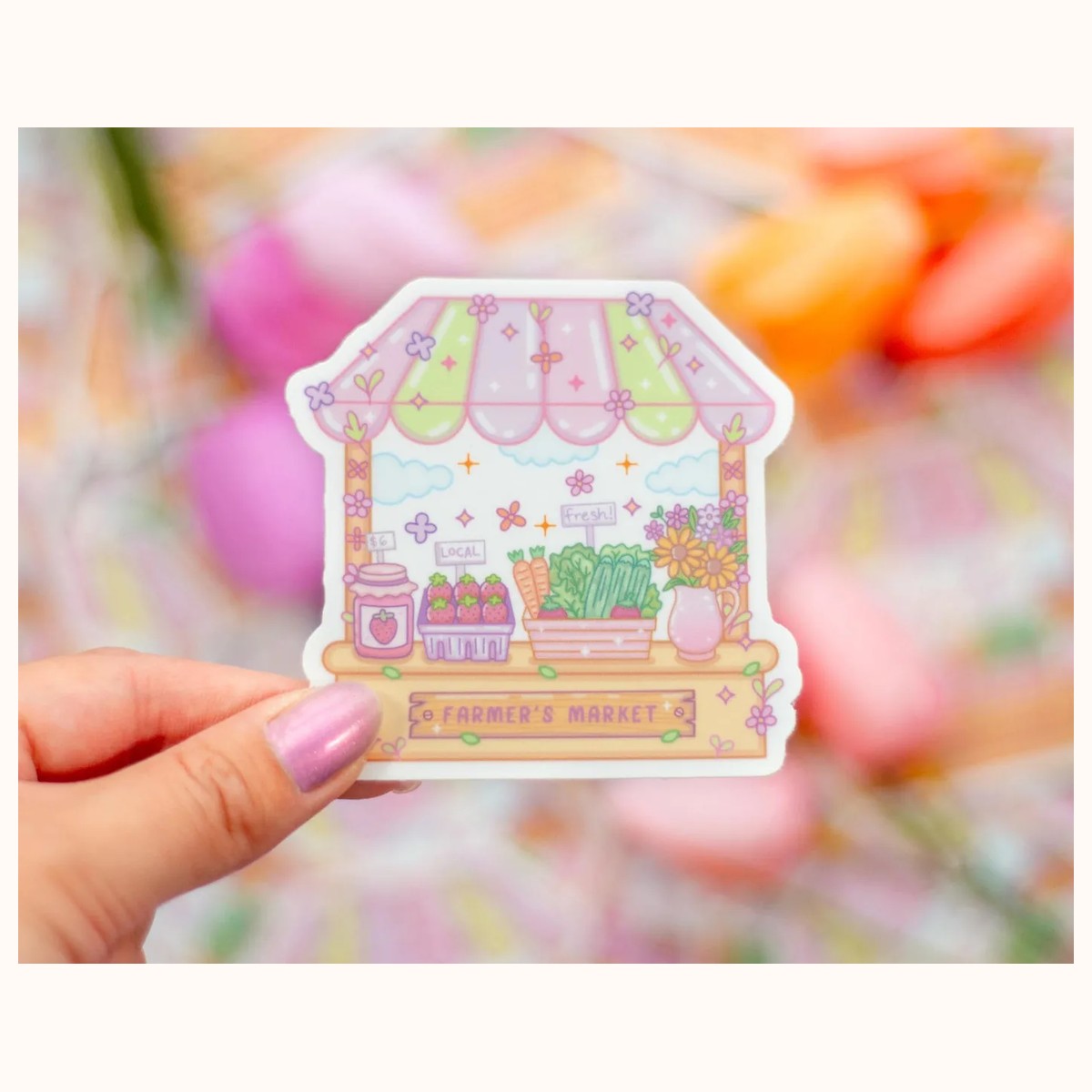 Farmers Market Stall Sticker | Cute Aesthetic Waterproof Durable Laptop Sticker, stickers from Farouk Book Store