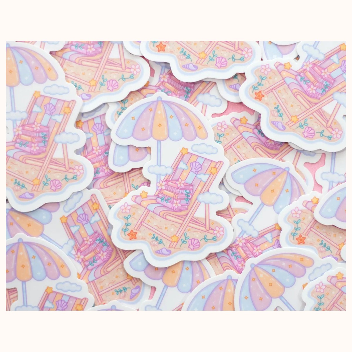 Beach Chair Sticker | Cute Aesthetic Waterproof Durable Laptop Sticker view 2