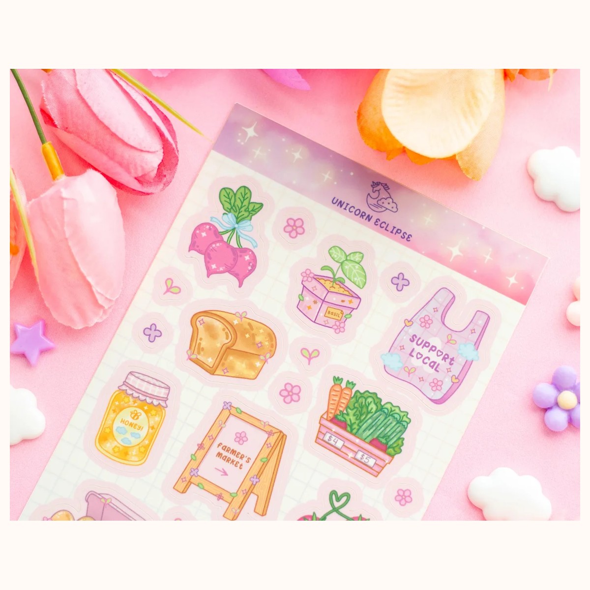 Farmers Market Aesthetic Cute Sticker Sheet view 3