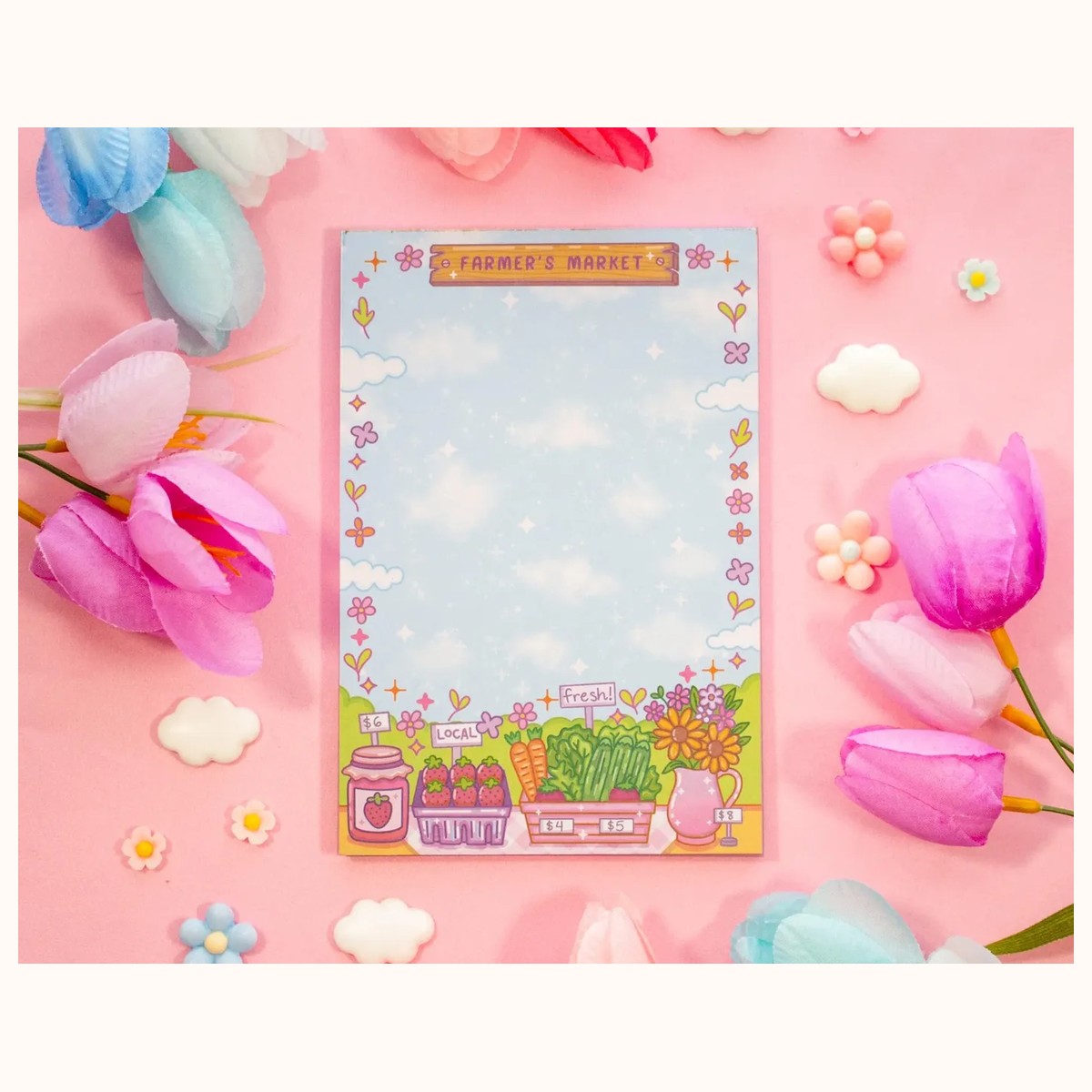 Farmers Market Notepad | Cute Dreamy Kawaii Aesthetic Stationery Memo Pad, notepads from Farouk Book Store