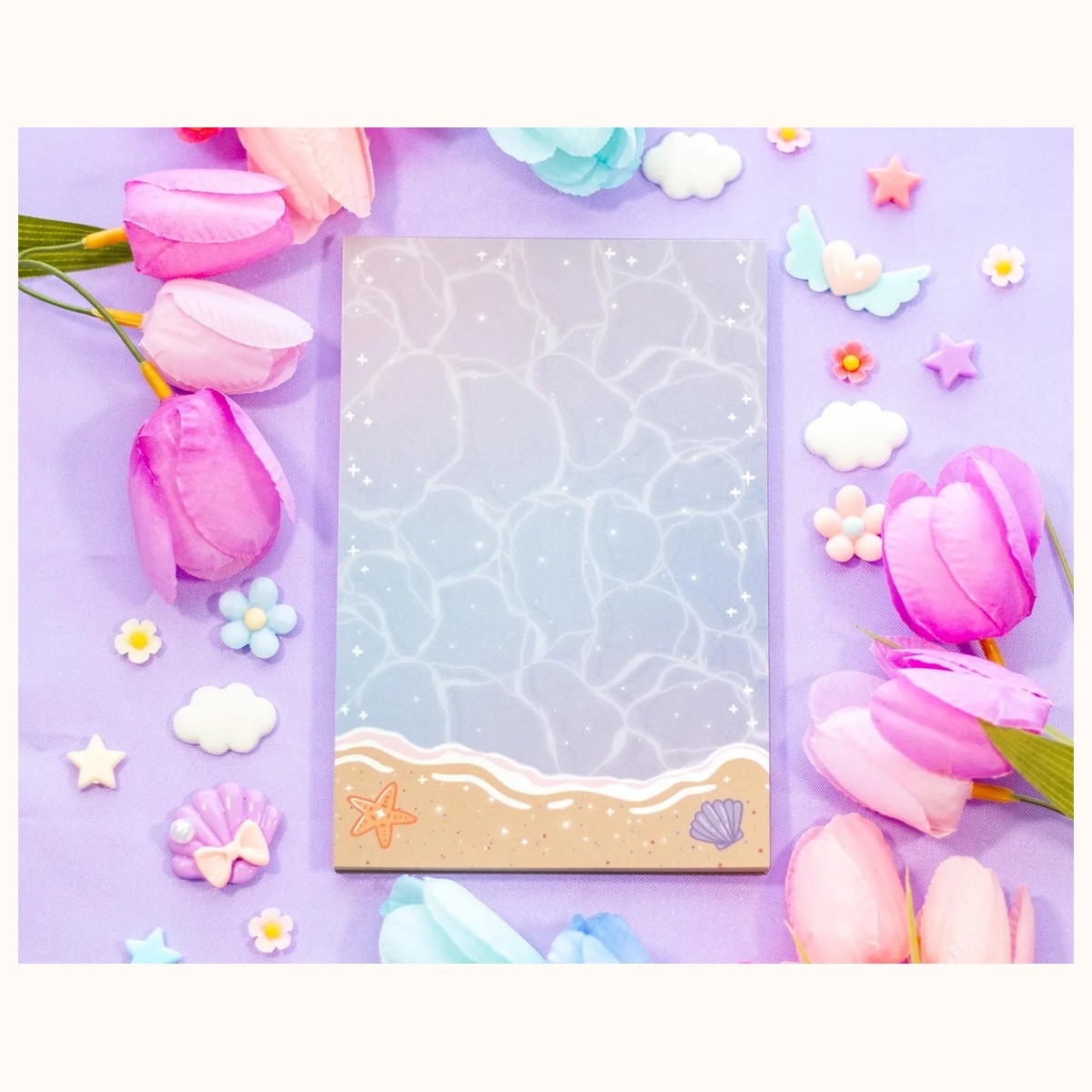 Beach Notepad | Cute Dreamy Kawaii Aesthetic Stationery Memo Pad, notepads from Farouk Book Store