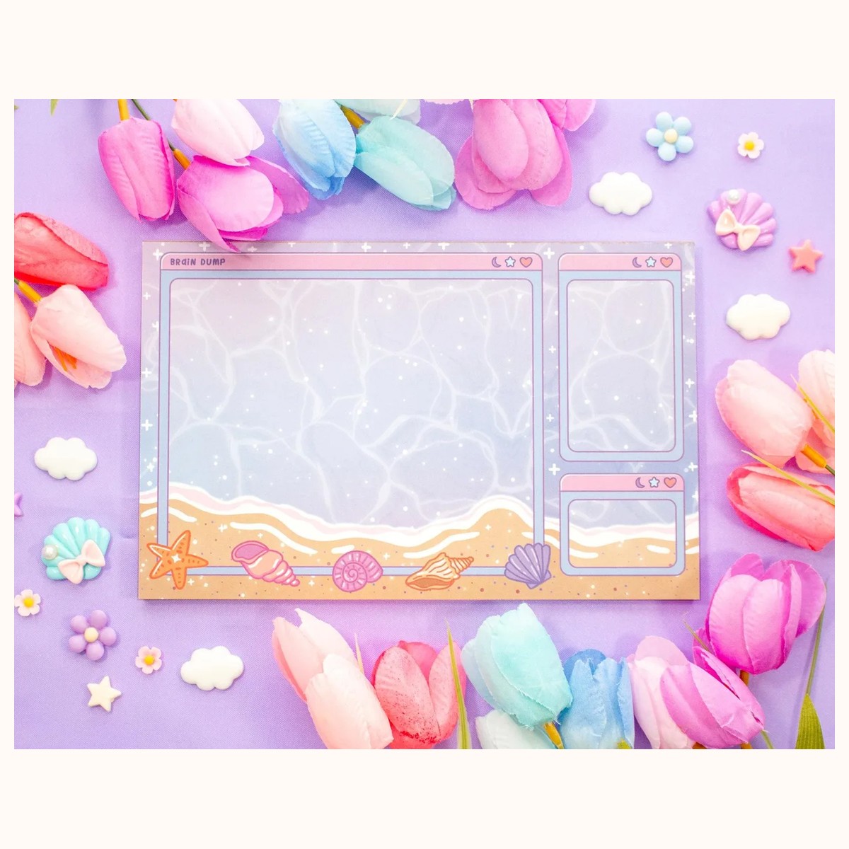 Beach Brain Dump Planner Pad | Kawaii Art Aesthetic Stationery, notepads from Farouk Book Store