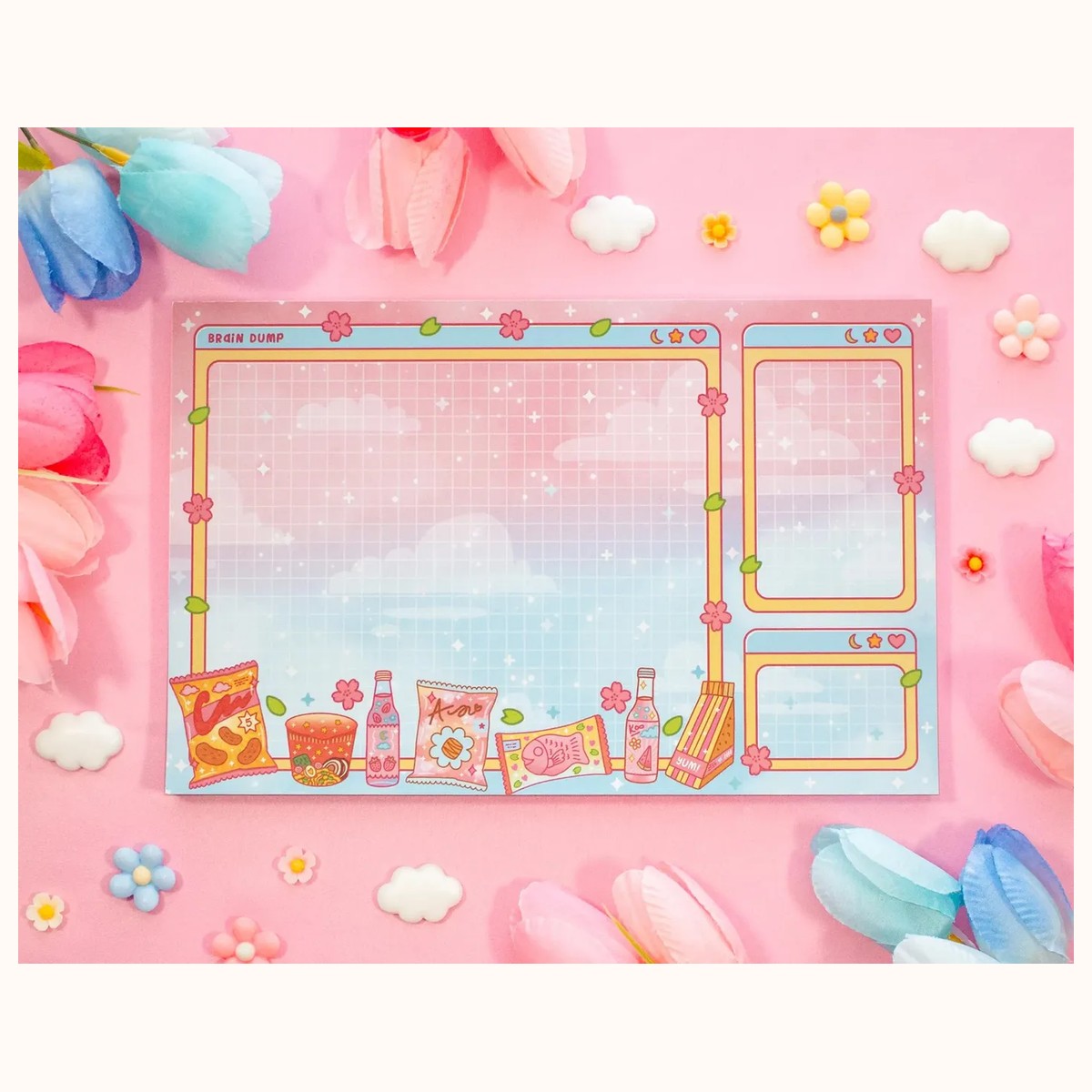 Mini Mart Brain Dump Planner Pad | Kawaii Art Aesthetic Stationery, notepads from Farouk Book Store